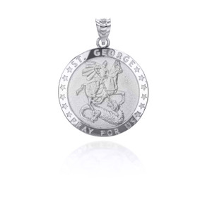 .925 Sterling Silver Religious Saint Benedict Patron Saint of Education Coin Pendant