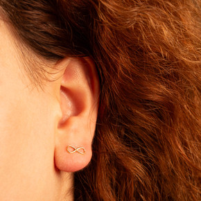Yellow Gold Classic Infinity Stud Earrings