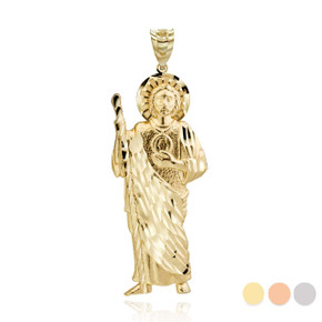 Yellow Gold Saint Jude Patron Saint of Hope (2") Pendant Yellow Gold Saint Jude Patron Saint of Hope (2") Pendant