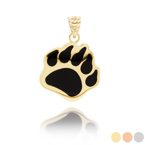 Gold Bear Claw Emblem of Bravery Enamel Pendant