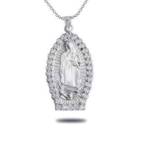 White Gold Guadalupe Illuminated Pendant Necklace 