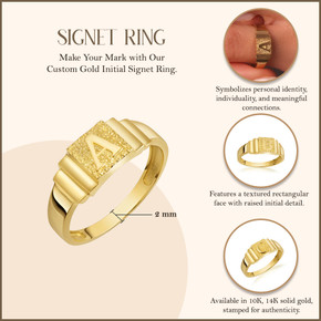 Gold Initial Signet Ring (Available in Yellow Gold, Rose Gold, White Gold) Gold Initial Signet Ring (Available in Yellow Gold, Rose Gold, White Gold)