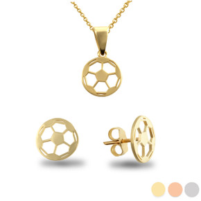 Yellow Gold Soccer Ball Fútbol Sports Set