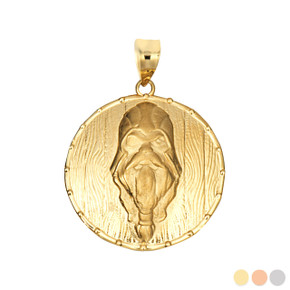 Gold Viking Odin Head Shield Norse Pendant