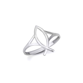 .925 Sterling Silver Christian Fish Ichthys Ring
