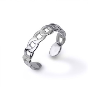 .925 Sterling Silver Cuban Chain Link Toe Ring