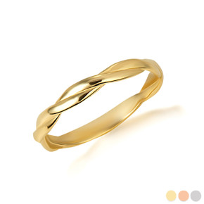 Gold Rope Twist Stackable Ring