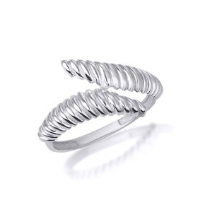 .925 Sterling Silver Double Ribbed Dome Ring