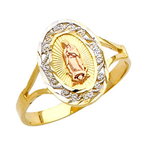 Tri-Tone Our Lady of Guadalupe Ring