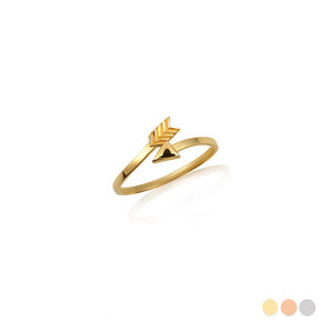 Gold Arrow Head Band Ring