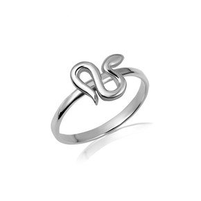 .925 Sterling Silver Serpent Snake Ring