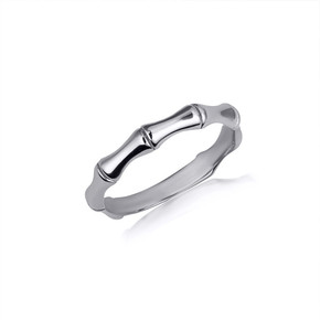 .925 Sterling Silver Bamboo Nature Band Ring