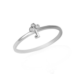 .925 Sterling Silver 3 Leaf Clover Key Ring