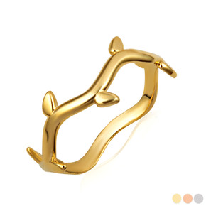 Yellow Gold Twig Branch Nature Band Ring