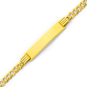 Yellow Gold Men's ID Cuban Bracelet (7.5")