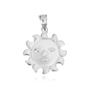 .925 Sterling Silver elestial Sun Face Pendant