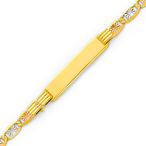 Men`s Yellow Gold ID Valentino Bracelet-8 Inch