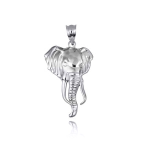 .925 Sterling Silver Lucky Elephant Wildlife Animal Pendant