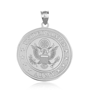 .925 Sterling Silver US Army Debossed Coin Pendant