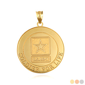 Gold United States Army Soldier For Life Badge Medallion Officially Licensed Pendant