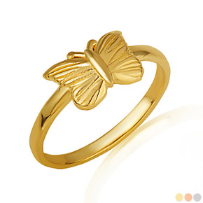 Gold Butterfly Hope Ring