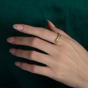 Gold Coiled Snake Wraparound Band Ring on female model