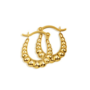 Reversible Ribbed Croissant Hoop Earrings