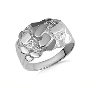 .925 Sterling Silver Men’s Statement Nugget Ring