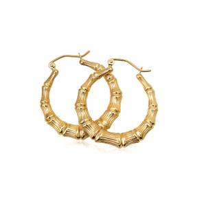 10K/14K Gold Bamboo Hoop Earrings 10K/14K Gold Bamboo Hoop Earrings