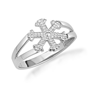 .925 Sterling Silver Winter Snowflake Ring