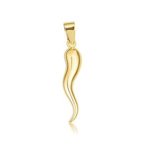 14K Yellow Gold Cornicello Italian Horn Pendant