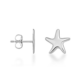 .925 Sterling Silver Sea Starfish Stud Earrings