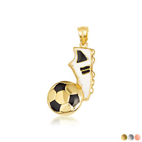 Gold Enamel Soccer Ball Cleats Shoe Sports Pendant Necklace Gold Enamel Soccer Ball Cleats Shoe Sports Pendant Necklace