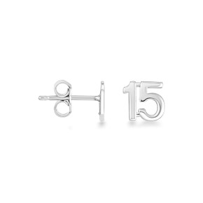 .925 Sterling Silver 15 Años Quinceañera Stud Earrings