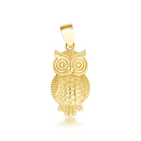 Yellow Gold Owl Pendant