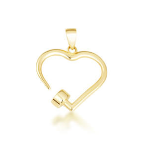 Yellow Gold Heart Nail Pendant