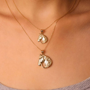 10K/14K Gold Horse Necklace (Small/Large)
