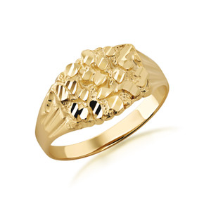 10K/14K Gold Men's 12mm Nugget Ring