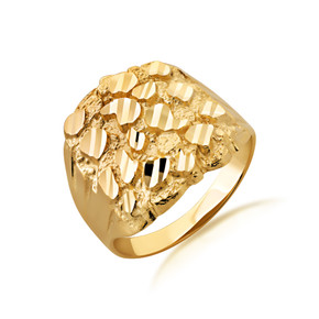 10K/14K Gold Men's 19.5mm Nugget Ring 10K/14K Gold Men's 19.5mm Nugget Ring