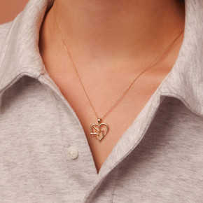 10K/14K Gold Dove Heart Necklace