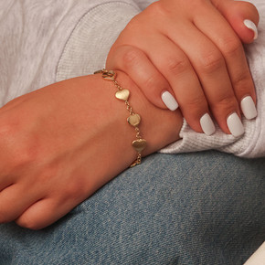 14K Gold Heart Bracelet 