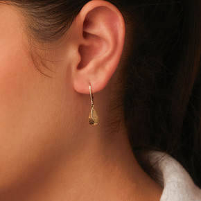 14K Gold Teardrop Dangle Earrings