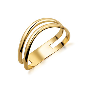 10K/14K Yellow Gold Modern Double Band