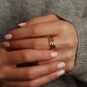 10K/14K Yellow Gold Triple Row High-Polish Band