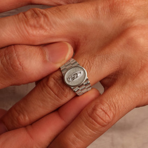 Mens Silver Our Lady of Guadalupe Signet Ring