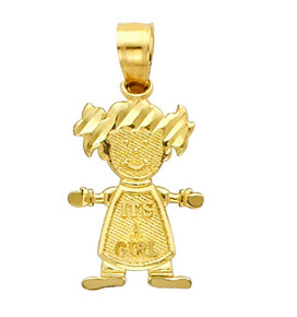 14K Gold Baby Girl Cutie Charm