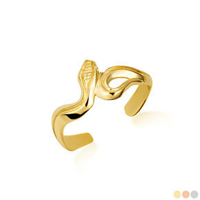 Gold Woman's Symbolic Snake Toe Ring