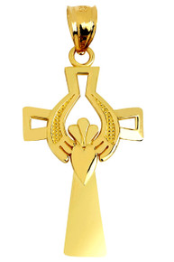 Gold Irish Celtic Cross Charm