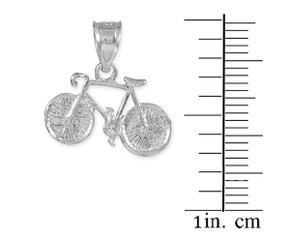 White Gold Bicycle Charm Sports Pendant Necklace