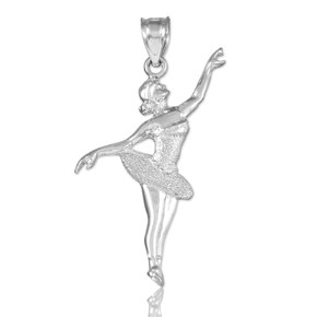 Ballet Dancer Sterling Silver Charm Pendant Necklace